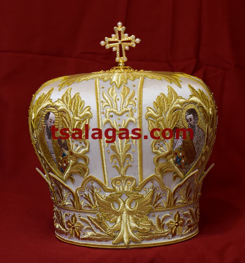 Gold Embroidered Bishop Mitres Silver Sip Handmade